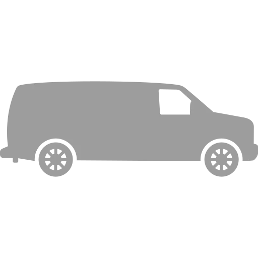 Icono silueta de van gris